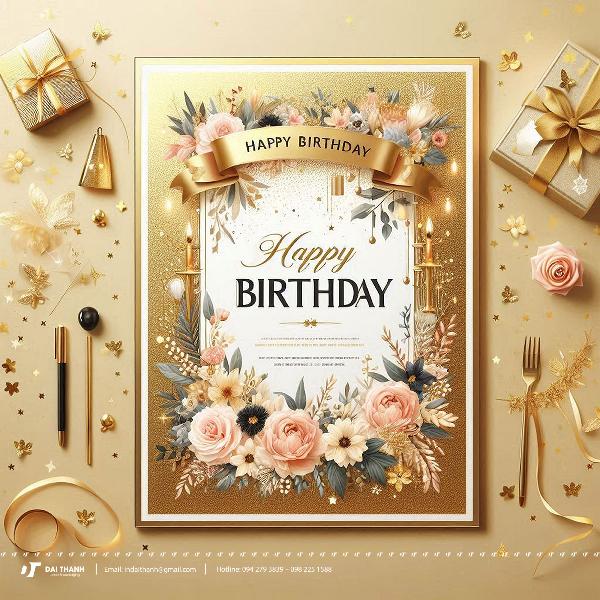 Mẫu thiết kế thiệp chúc mừng khai trương đẹp, sang trọng với các yếu tố hiện đại và truyền thống